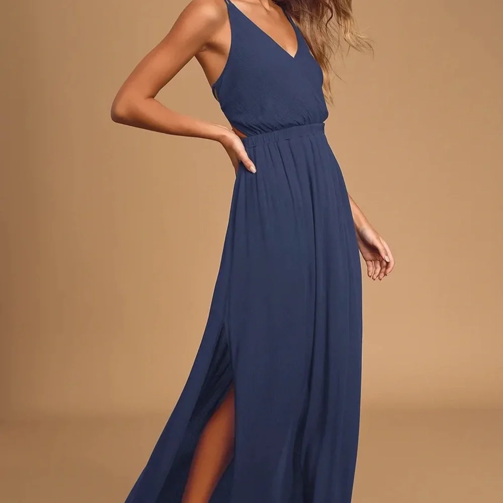 Lulus sz XS Lost in Paradise Navy Blue Maxi Dress - Picture 4 of 10